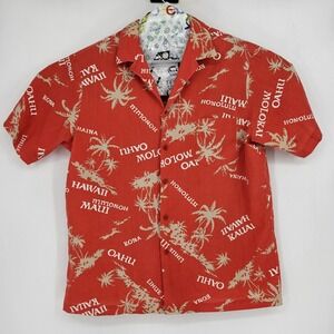 Vintage Hilo Hattie Shirt Mens XL Button Up Aloha Honolulu Kauai Hawaiian‎ Red